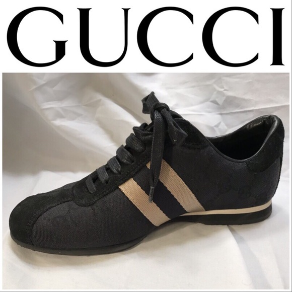 🍂Gucci GG Canvas & Classic Web Sneakers 34.5 - Picture 2 of 7